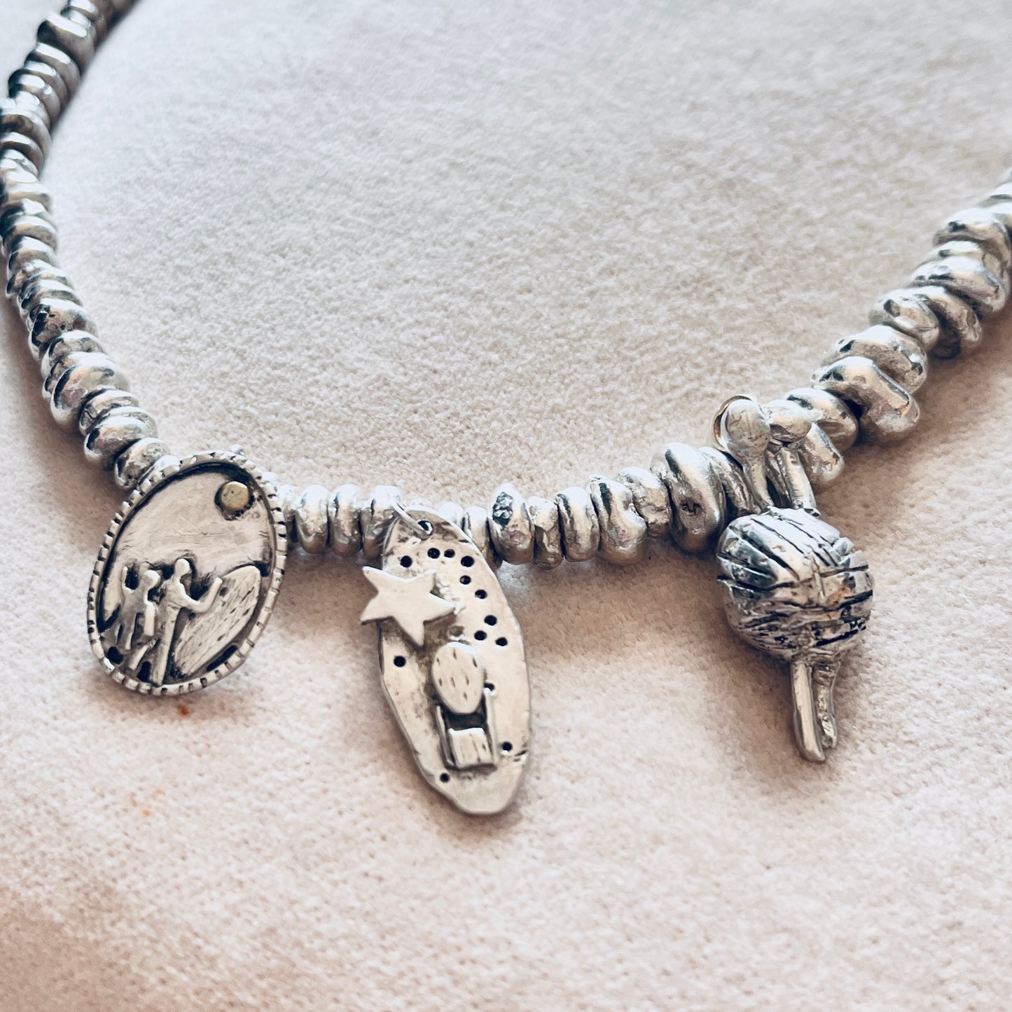 Surfer and son gold sun Pendant