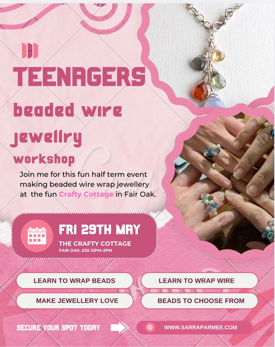 Teenage Wire and bead workshop