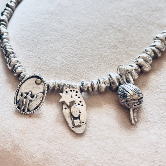 Surfer and son gold sun Pendant