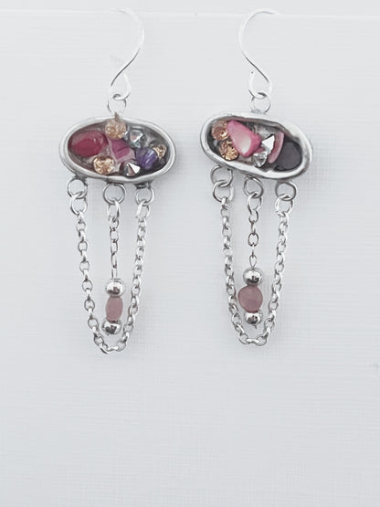 Rainbow resin earrings