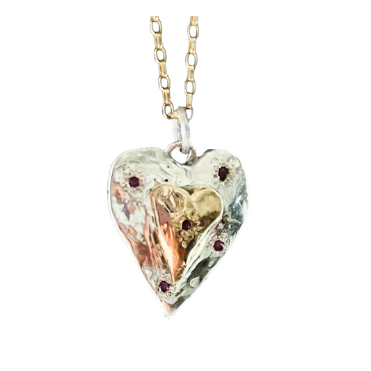 Abadee Heart Gold & Silver