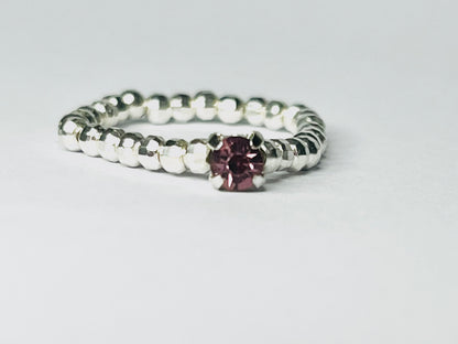 Silver bead stretchy Swarovski