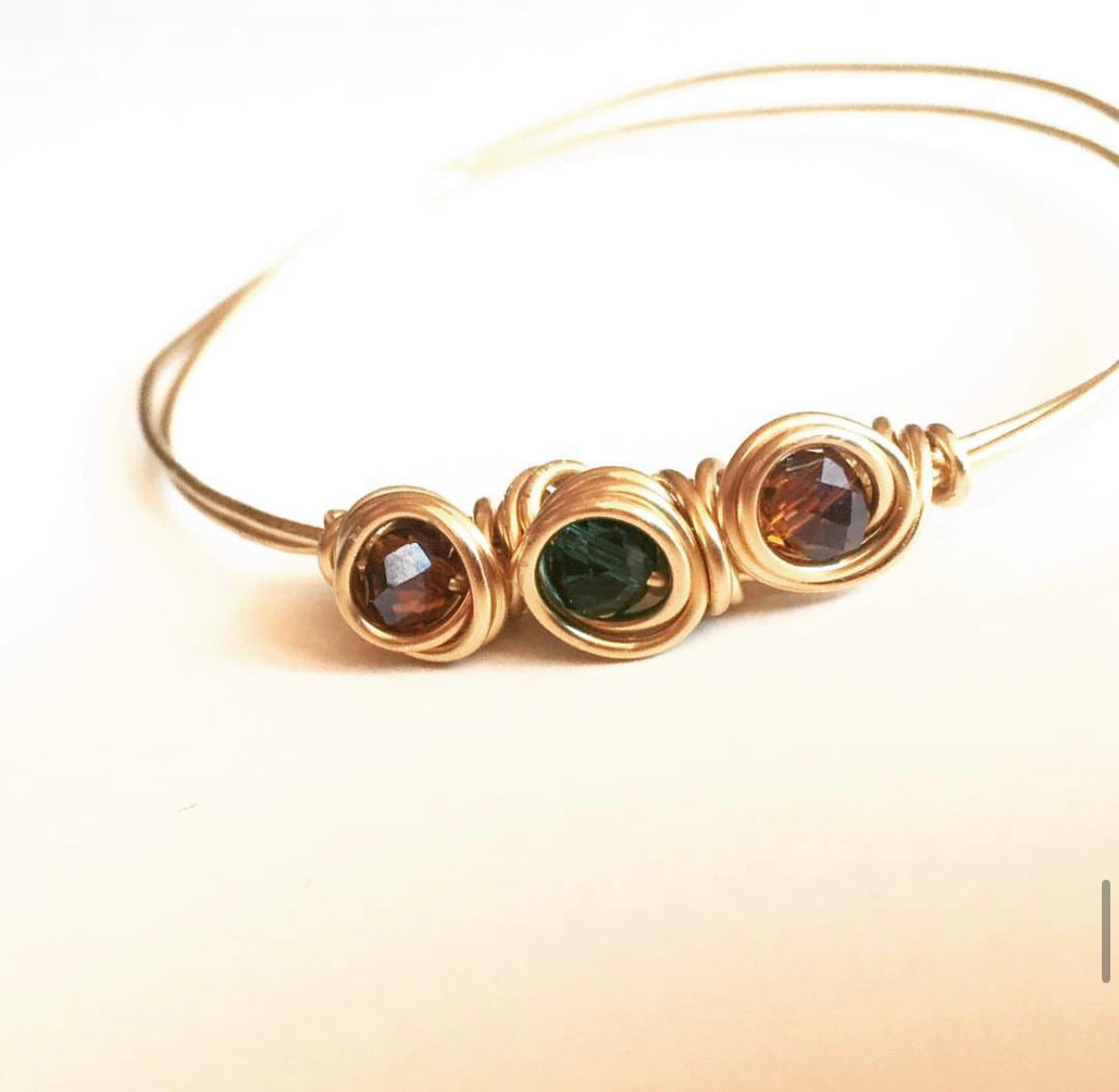 Gold beads bangle